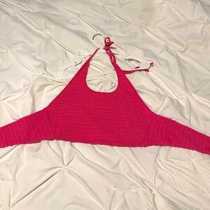 Pink tie back crop top